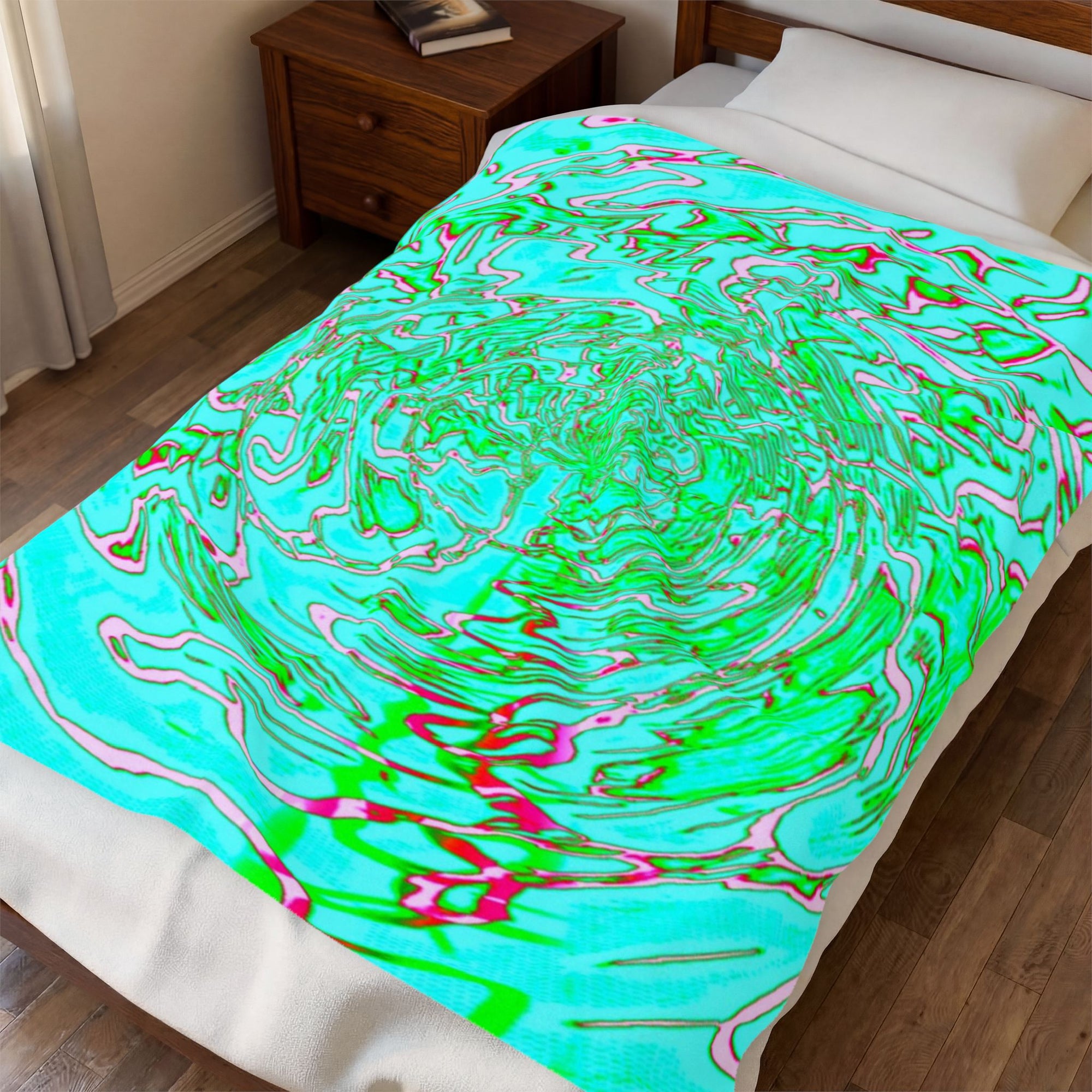 Watercolor Plush Blanket | Colorful Velveteen Throw | Cozy Home Decor