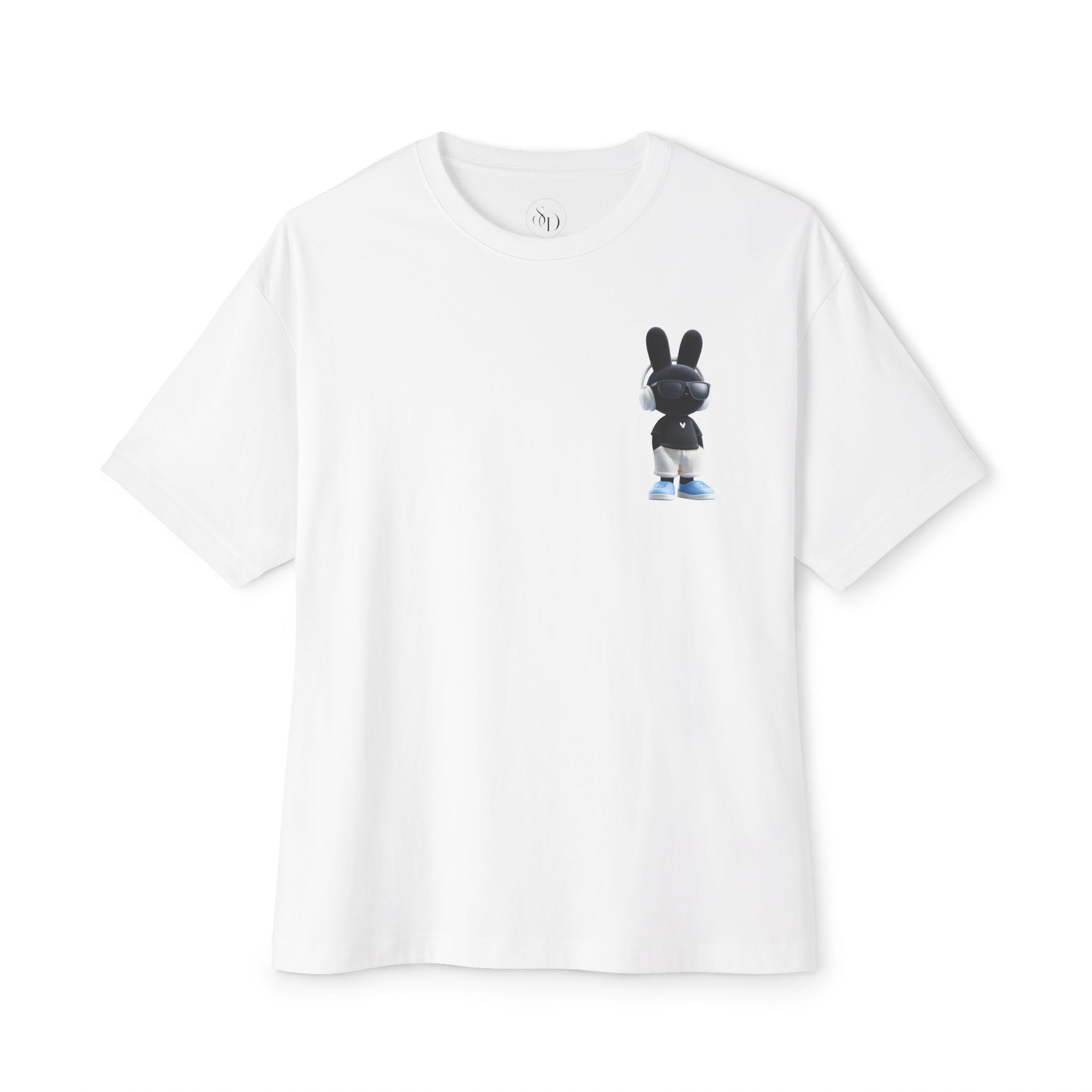 Oversized | Black Bunny Character Tee | Bunny Graphic T-Shirt