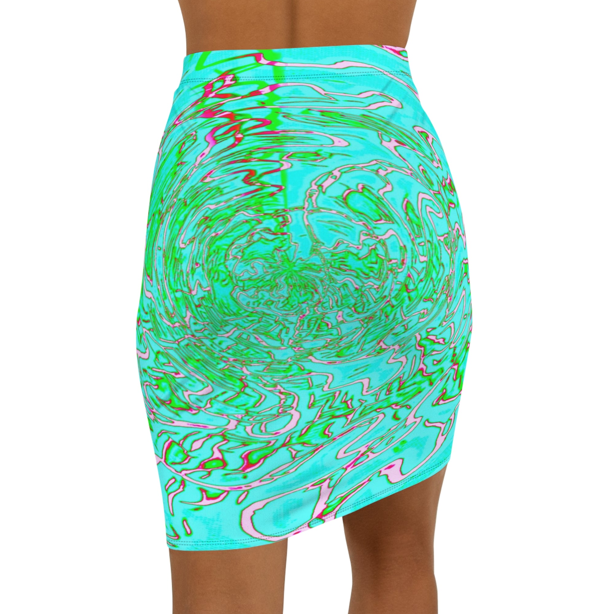 Turquoise Marble Mini Skirt | Bodycon Summer Skirt | Beach Club Outfit