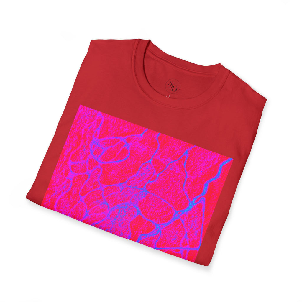 Neon Pink Plasma Abstract Unisex Tee | Vibrant Marble Graphic Shirt