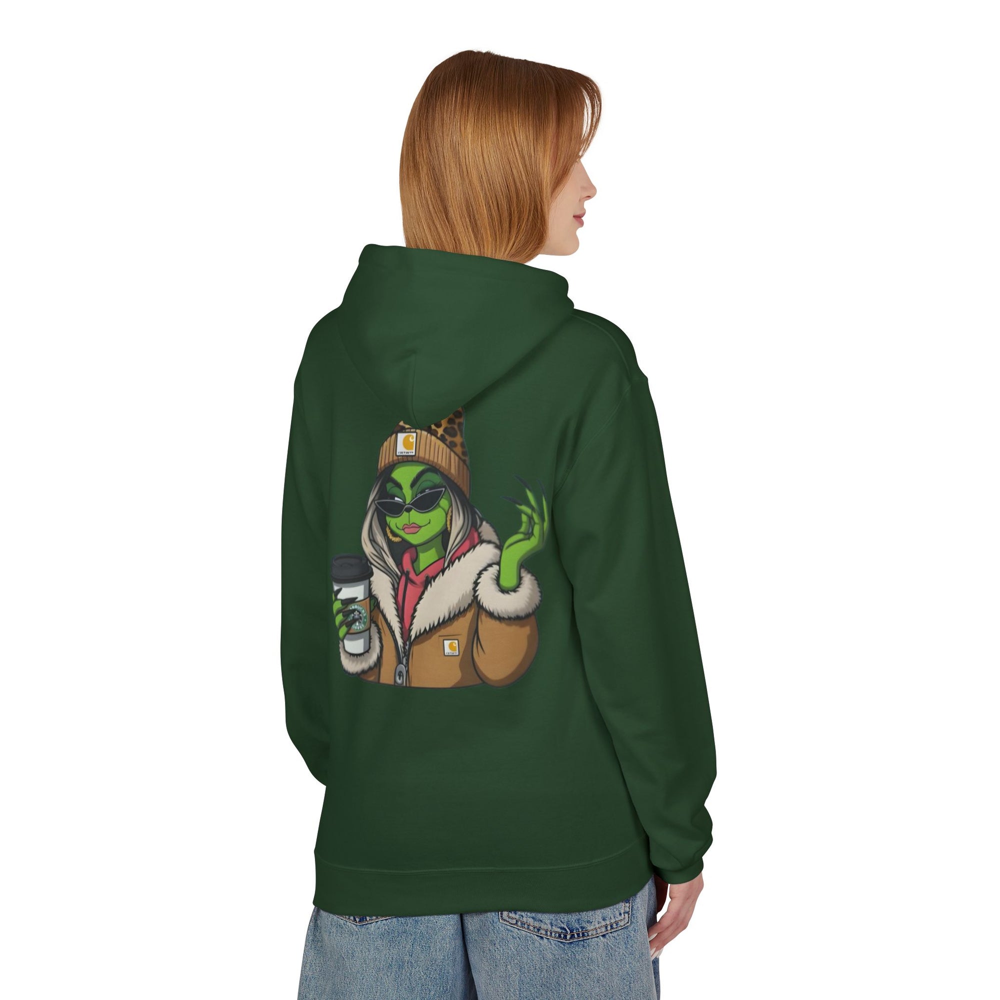 Grinch Girl Coffee Hoodie | Funny Christmas Sweatshirt