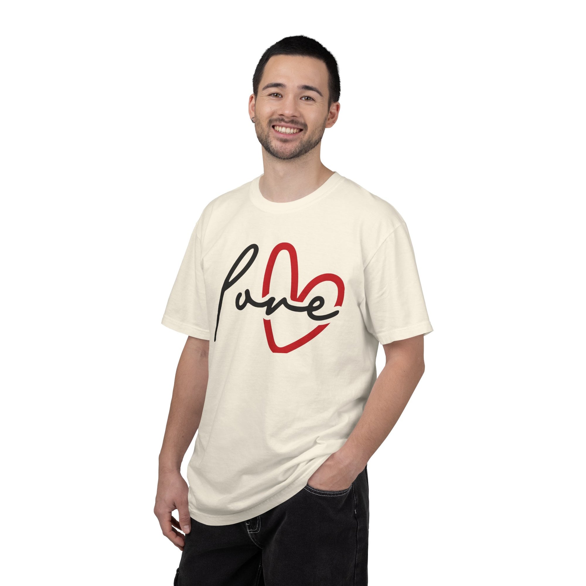 Love Script Heart T-Shirt, Minimalist Valentine's Tee