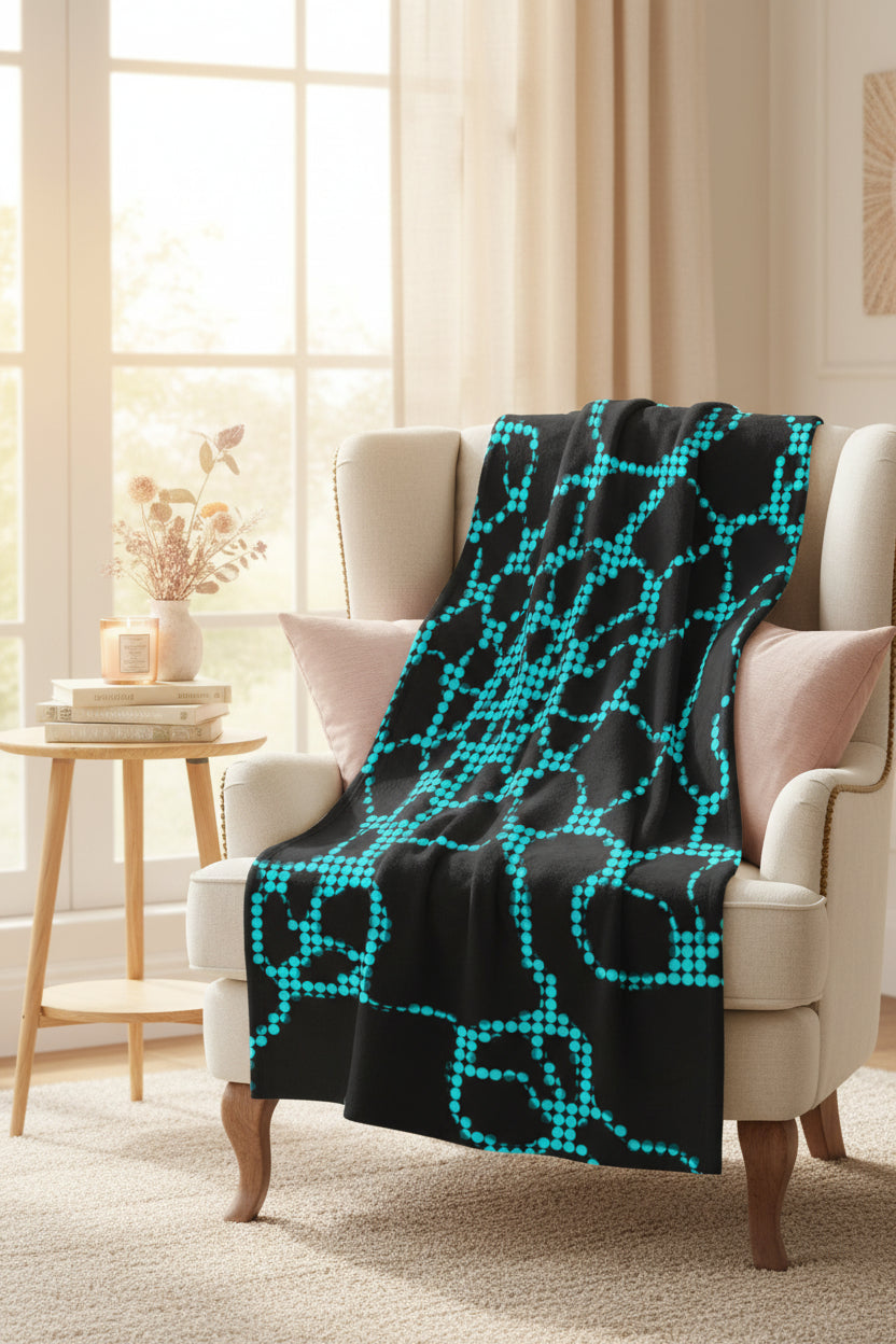 Abstract Plush Blanket | Colorful Cozy Throw | Modern Home Decor