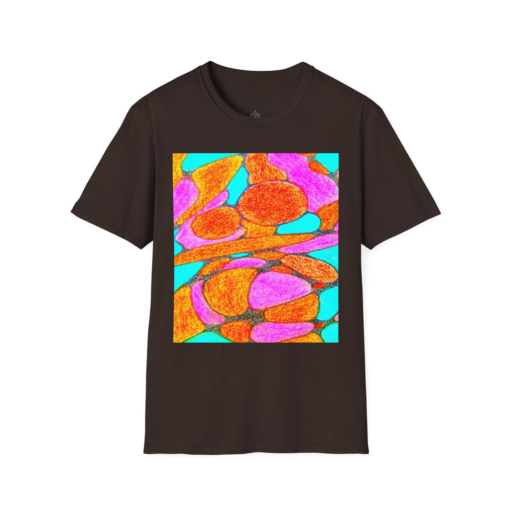 Abstract Floral T-Shirt | Pink Orange Art Graphic Tee