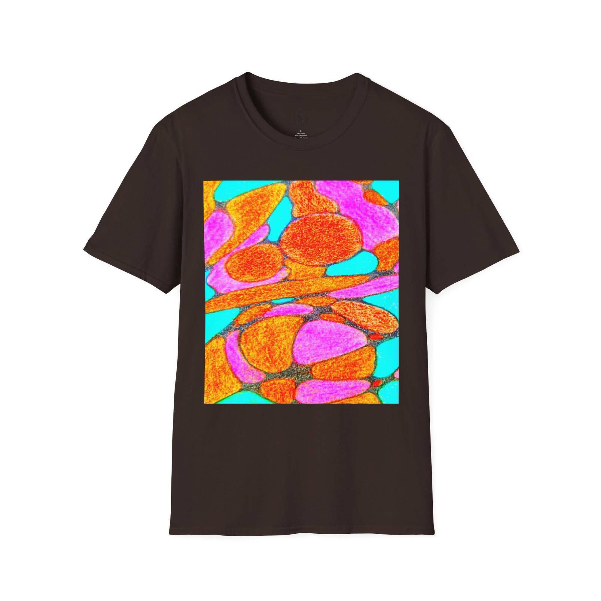 Abstract Floral T-Shirt | Pink Orange Art Graphic Tee