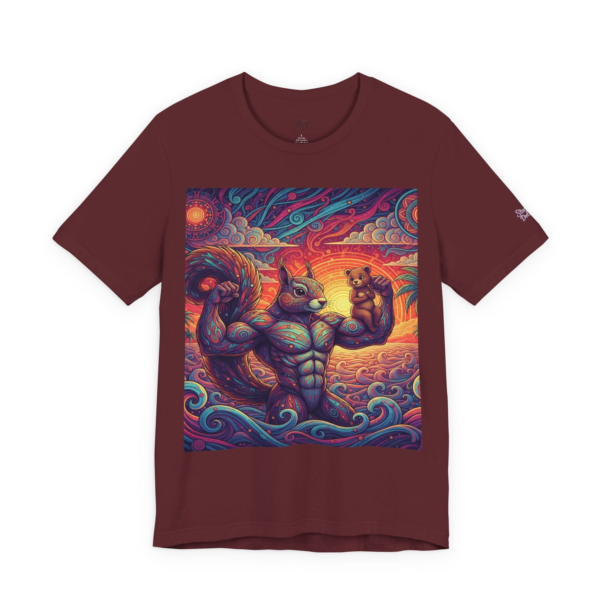 Muscular Squirrel Warrior T-Shirt | Fantasy Animal Design | Colorful Unisex Graphic Shirt
