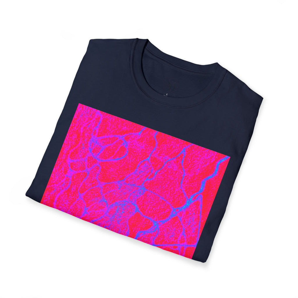 Neon Pink Plasma Abstract Unisex Tee | Vibrant Marble Graphic Shirt