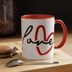 Romantic Love Mug | Heart Script Coffee Cup