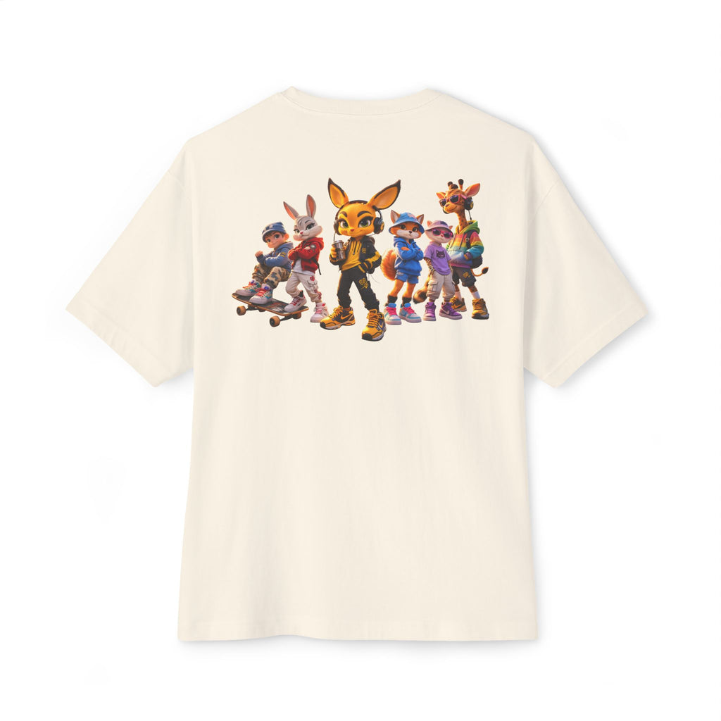 Anthropomorphic Street Crew Tee — Cartoon Fox & Friends Graphic T‑Shirt