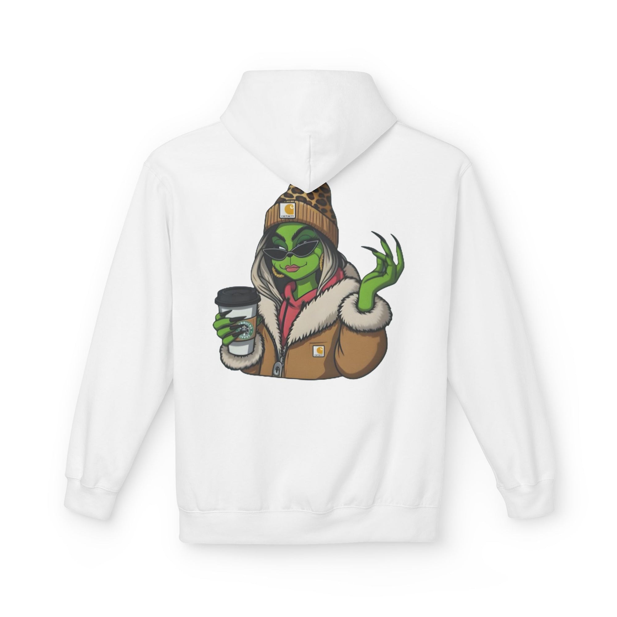 Sassy Grinch Girl Coffee Hoodie | Cozy Alien Winter Sweater | Funny Christmas Gift