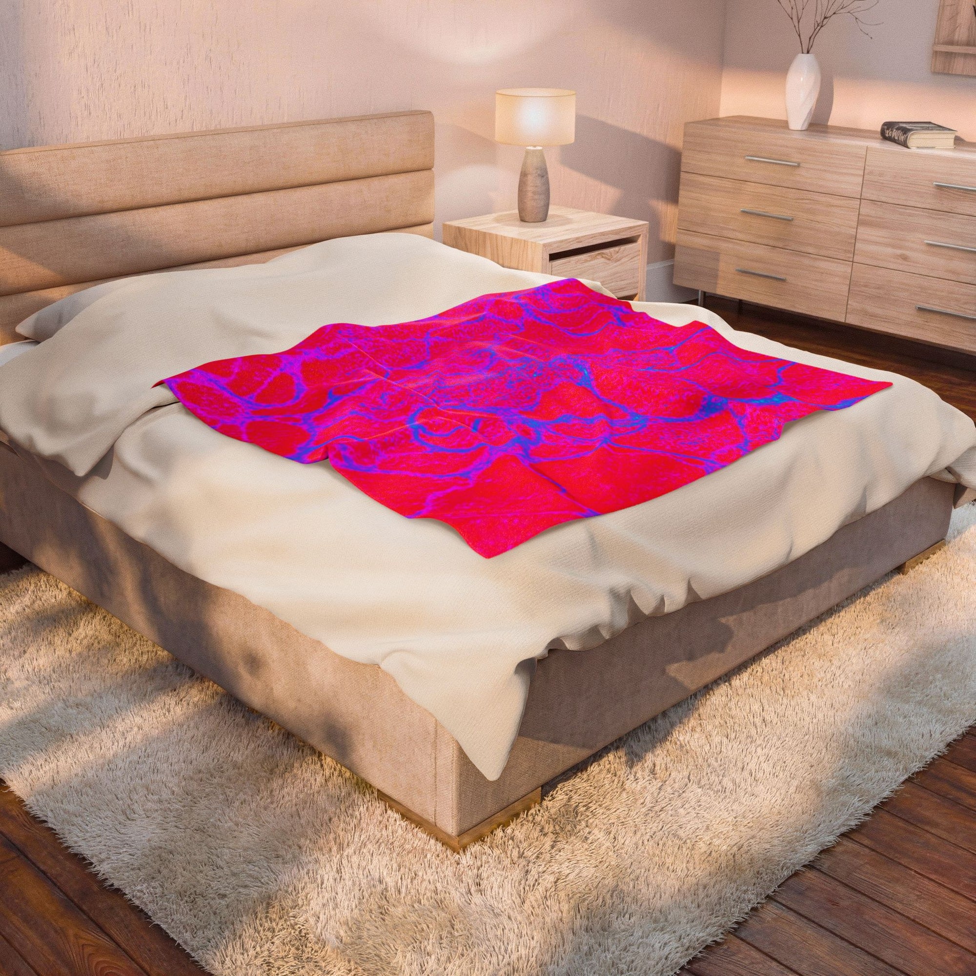 Colorful Plush Blanket | Cozy Velveteen Throw | Modern Home Decor