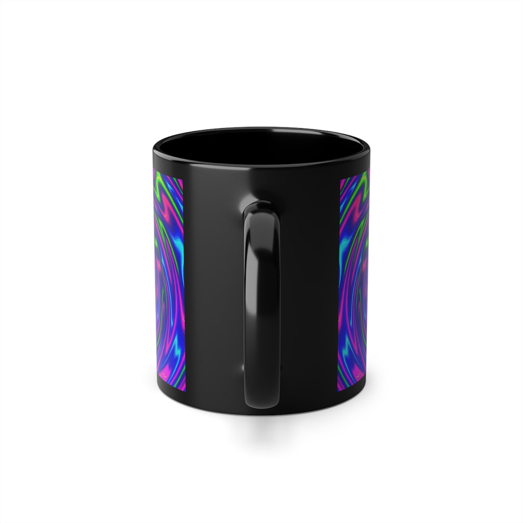 Black Abstract Coffee Cup | Trippy Art Gift