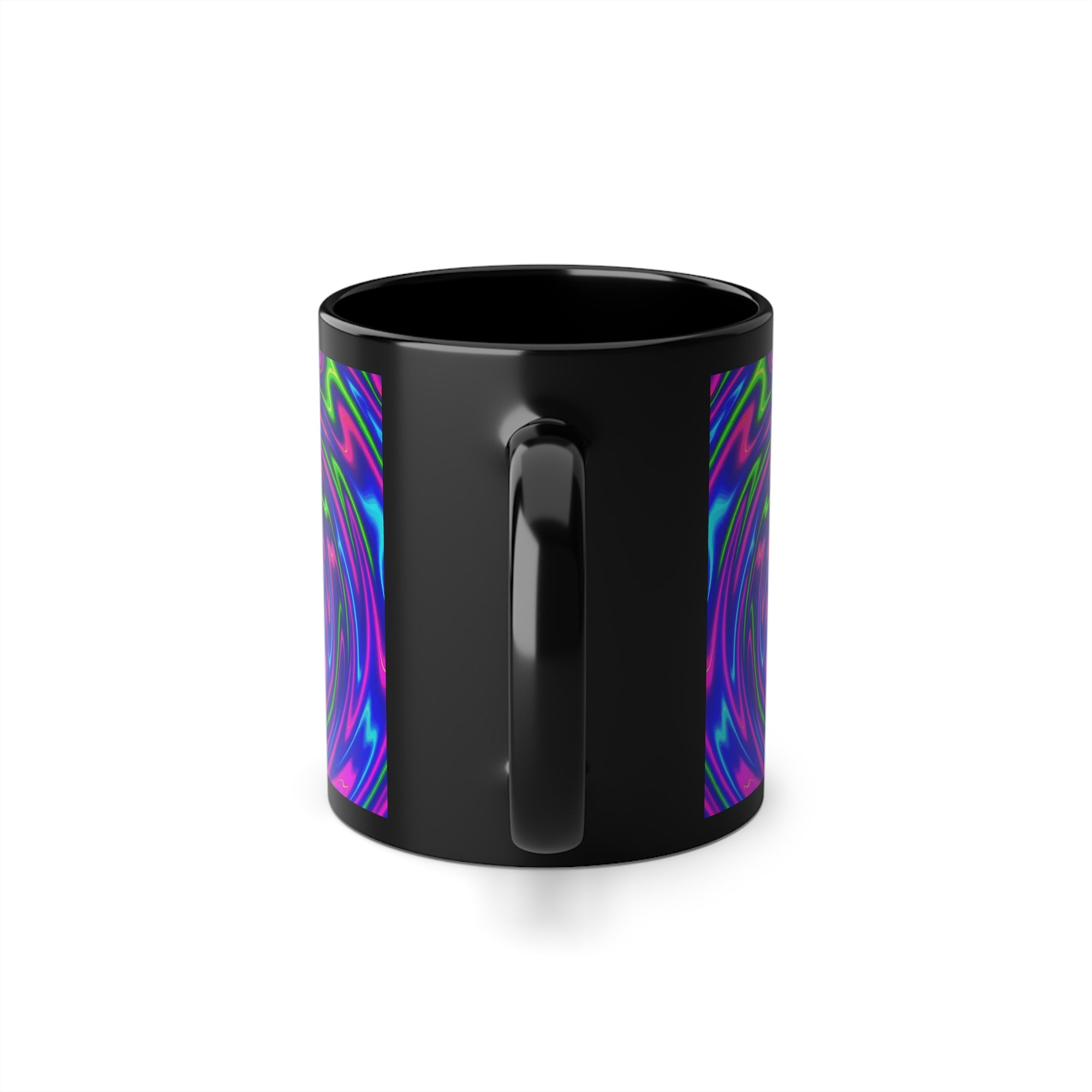 Black Abstract Coffee Cup | Trippy Art Gift