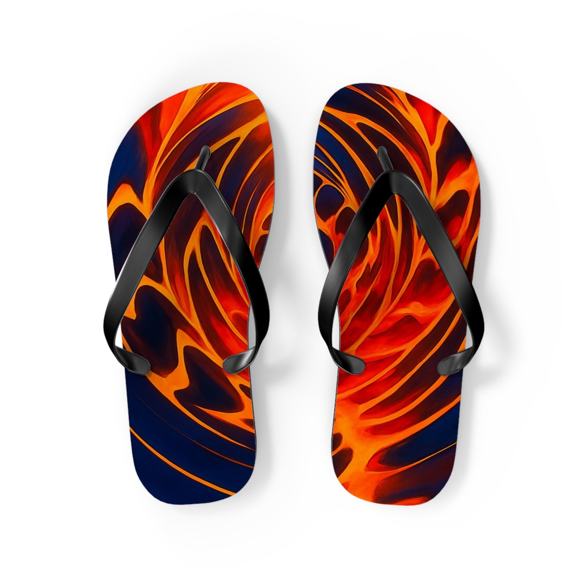 Vibrant Flame Flip Flops | Colorful Summer Beach Sandals