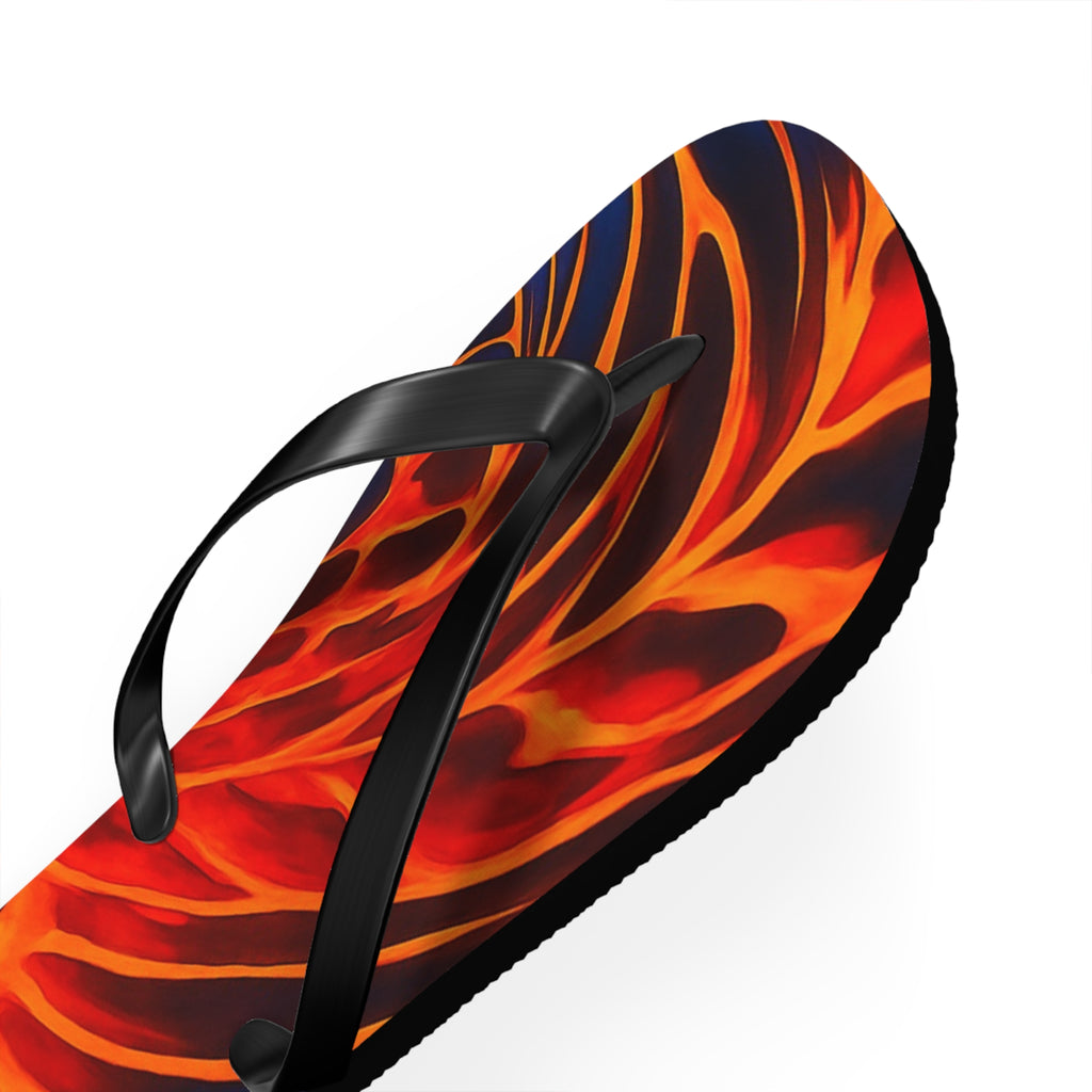 Vibrant Flame Flip Flops | Colorful Summer Beach Sandals