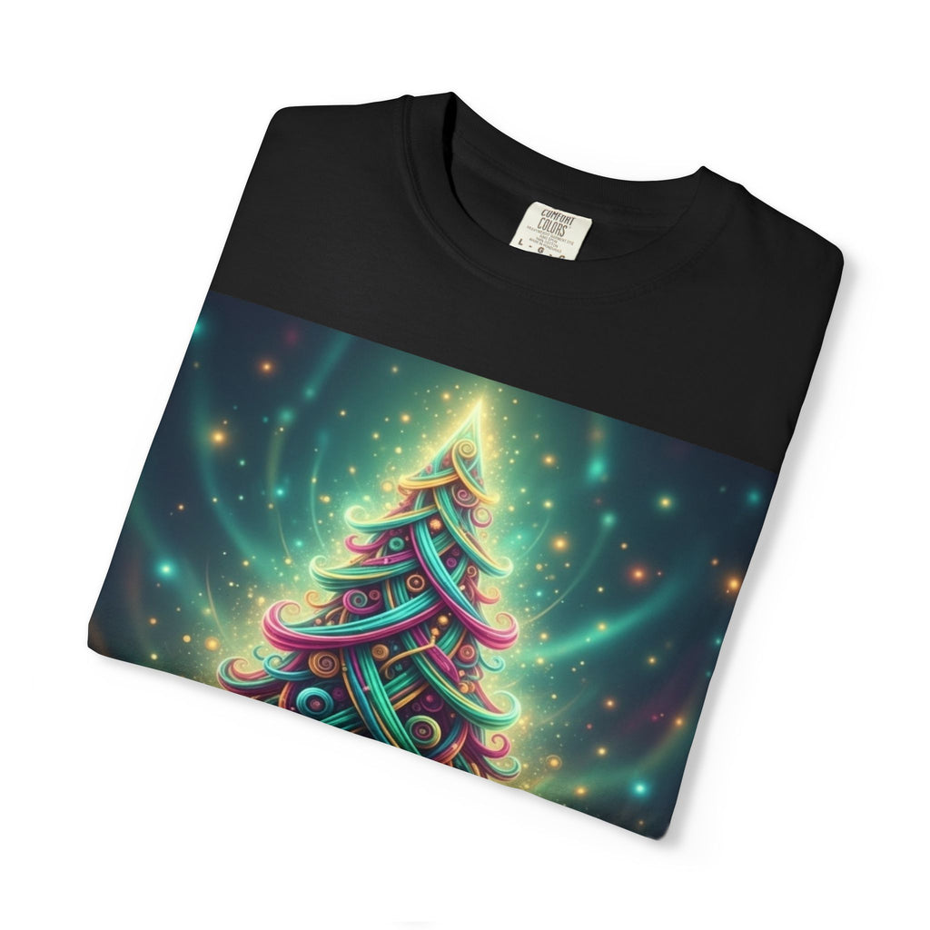 Neon Celtic Knot Christmas Tree T-Shirt | Colorful Holiday Design