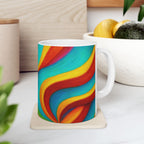 Retro Swirl Mug | Colorful Ceramic Coffee Cup | Modern Art Gift