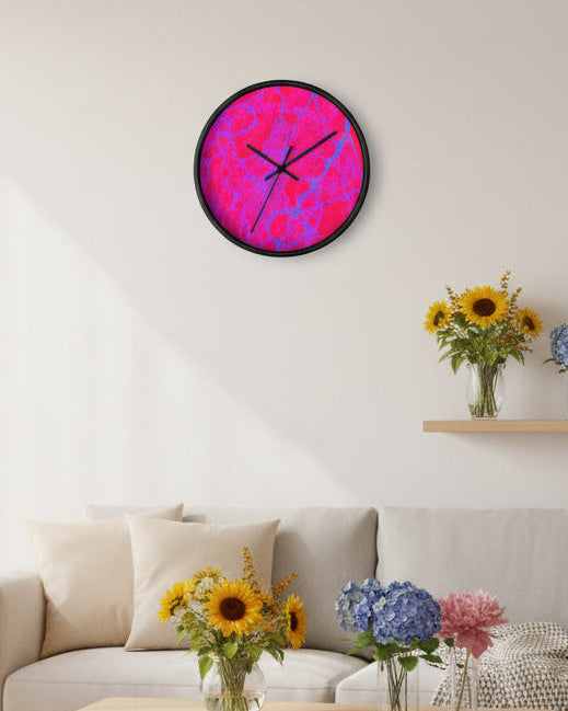 Hot Pink Wall Clock | Modern Silent Clock | Bold Home Decor