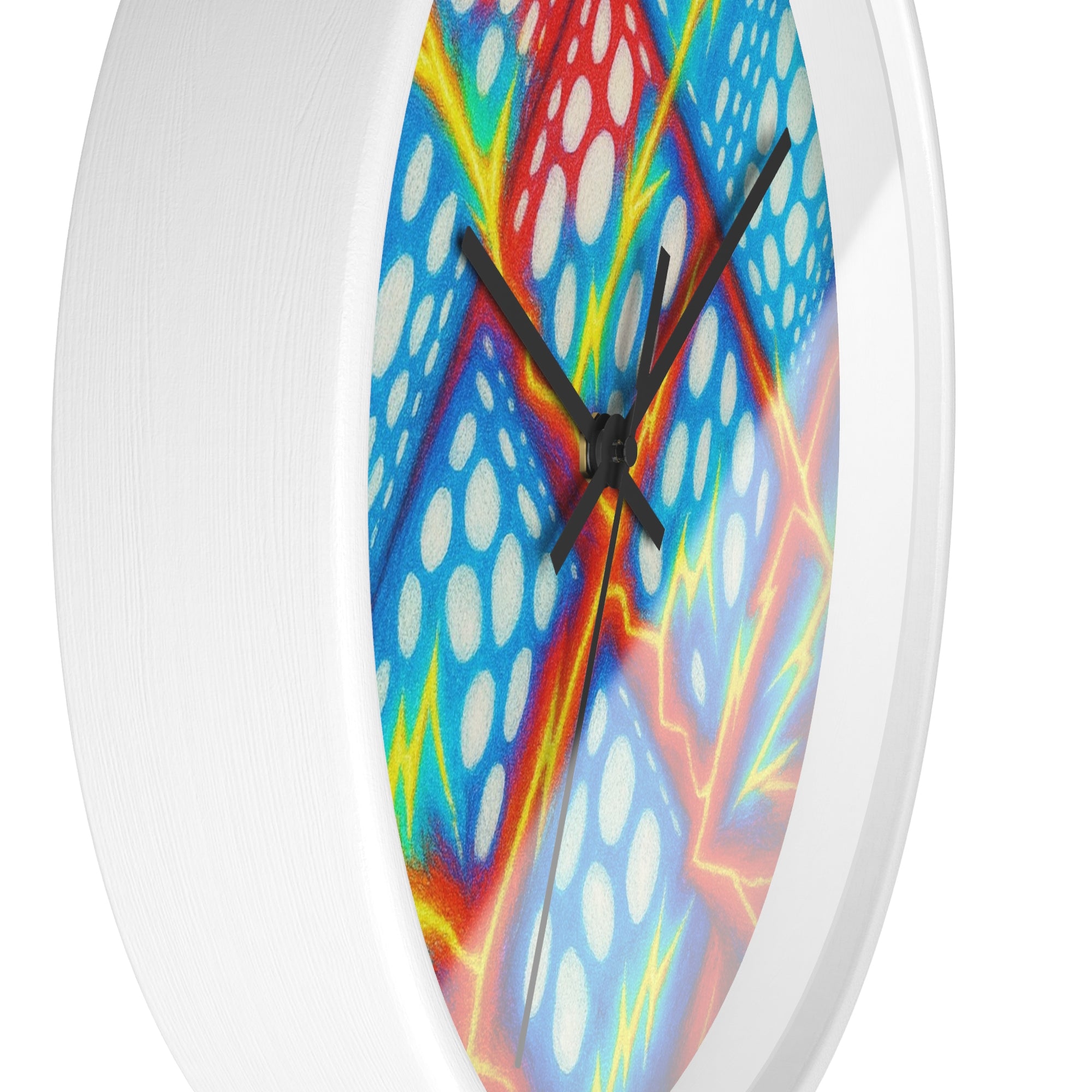 Geometric Cubes Abstract Wall Clock | Primary Color Pop Art Decor | Silent Unique Gift