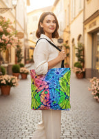 Abstract Energy Tote Bag | Vibrant Psychedelic Shopper
