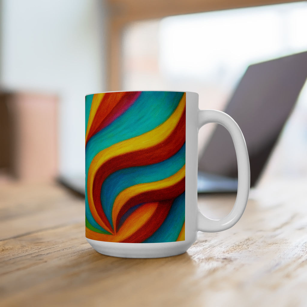 Retro Swirl Mug | Colorful Ceramic Coffee Cup | Modern Art Gift