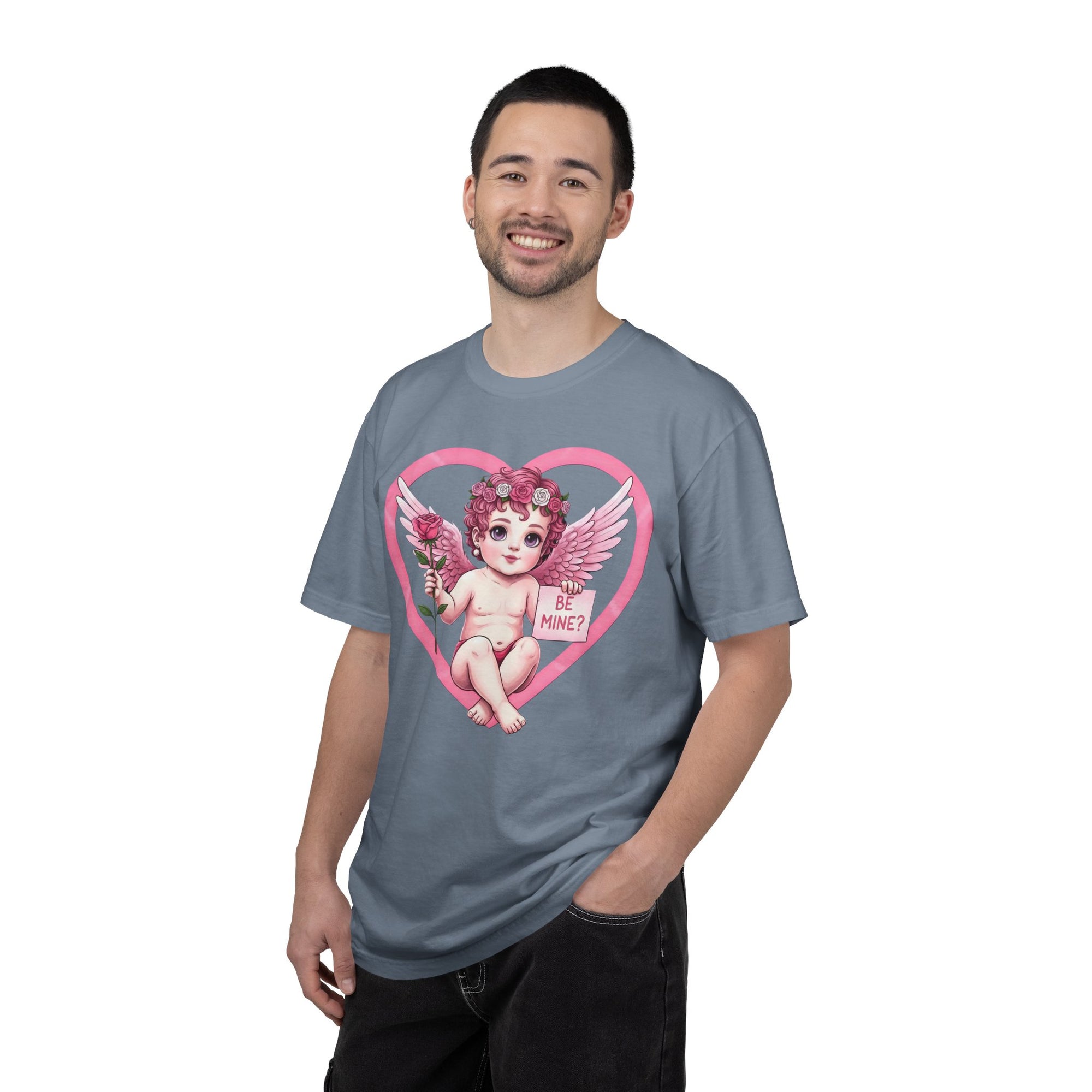 Cherub Graphic T-Shirt | Pink Cupid Heart Art Unisex Cotton Tee
