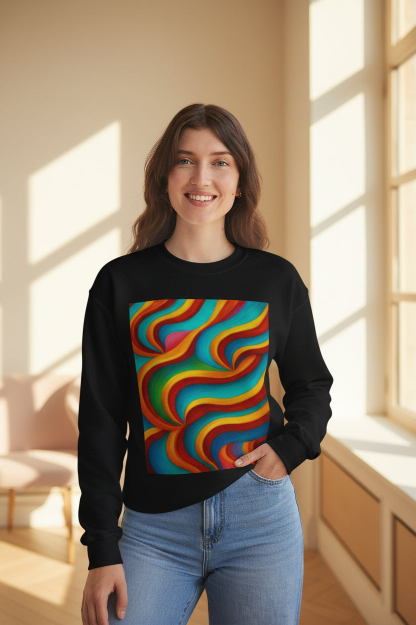 Colorful Swirl Sweatshirt | Cozy Unisex Crewneck
