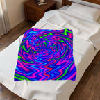 Energy Swirl Plush Blanket | Cozy Velveteen Throw | Mini Power Nap Edition