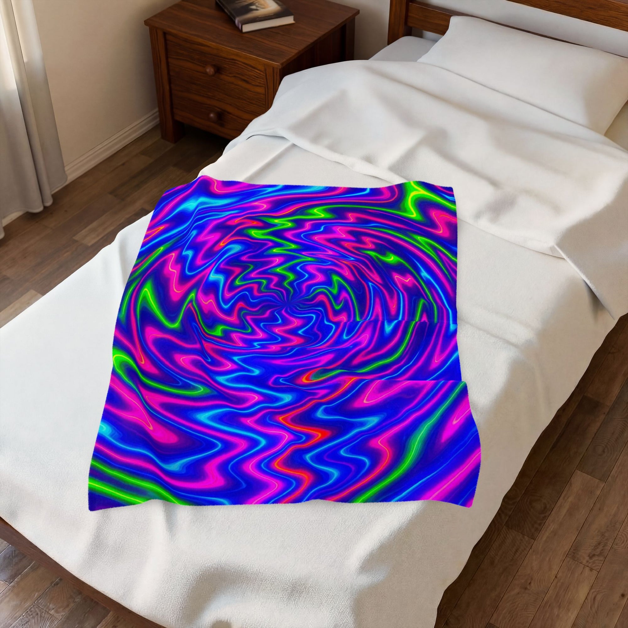 Energy Swirl Plush Blanket | Cozy Velveteen Throw | Mini Power Nap Edition