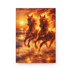 Twin Fire Horses Notebook | Fantasy Flame Journal Hardcover