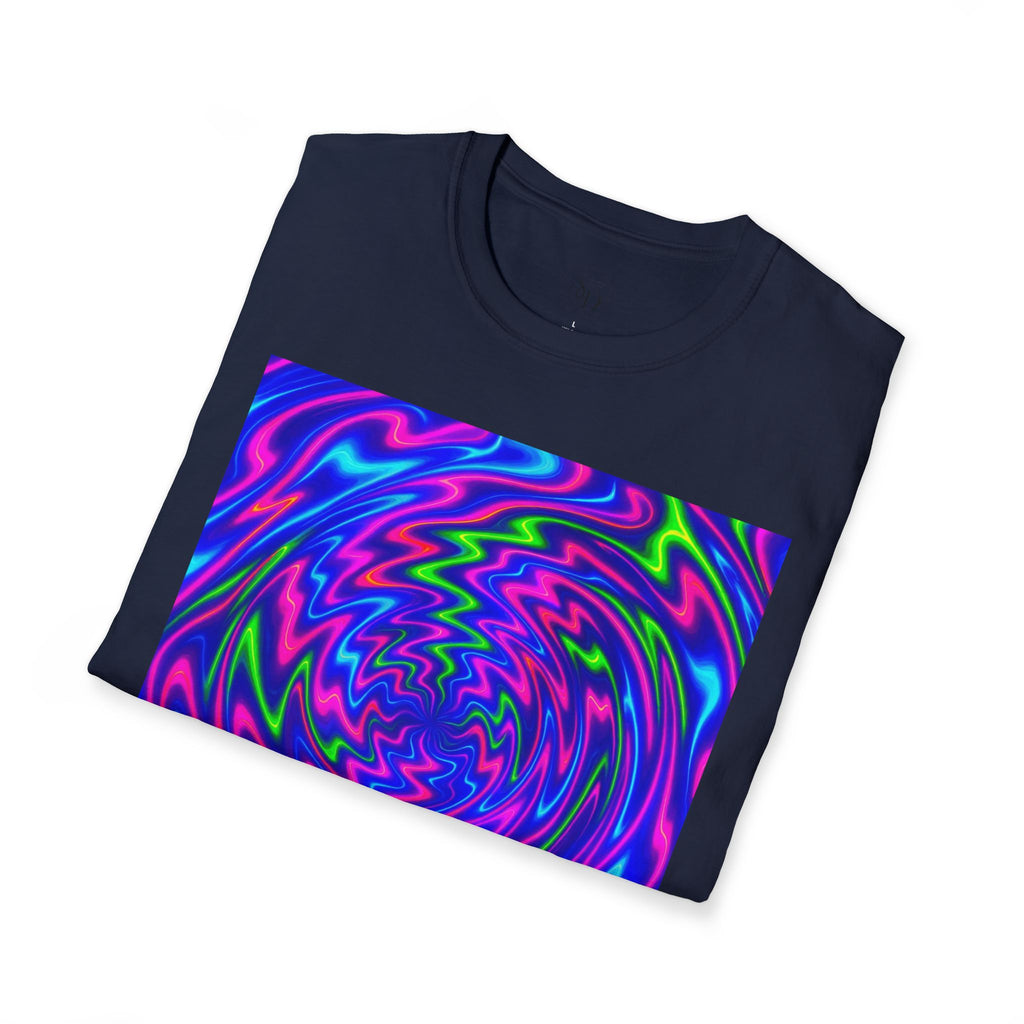 Neon Swirl Abstract T-Shirt | Lightweight Unisex Cotton Tee
