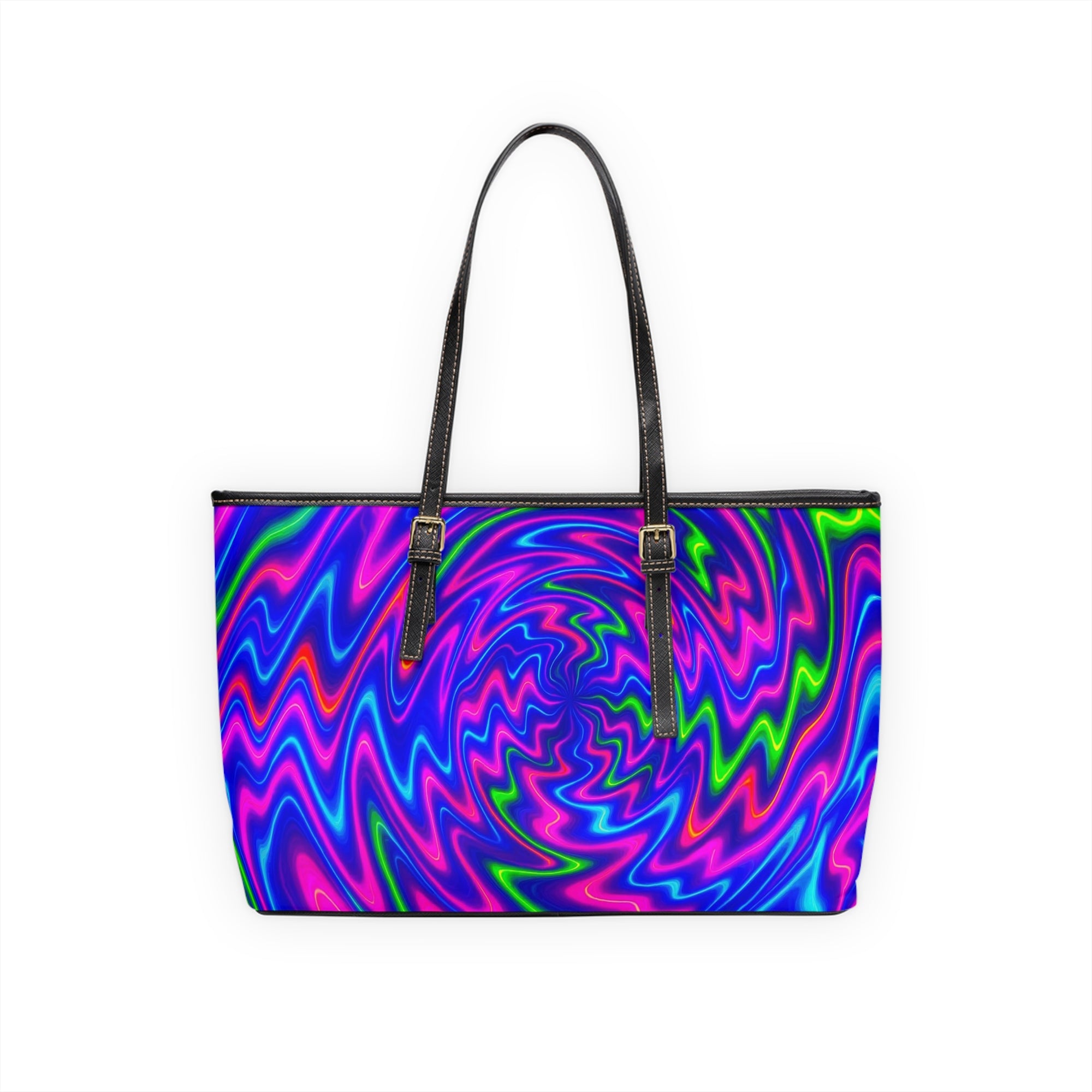 Neon Swirl Tote Bag | Bold Psychedelic Fashion Shopper