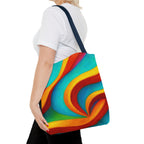 Colorful Swirl Tote Bag | Abstract Rainbow Shopping Bag | Reusable