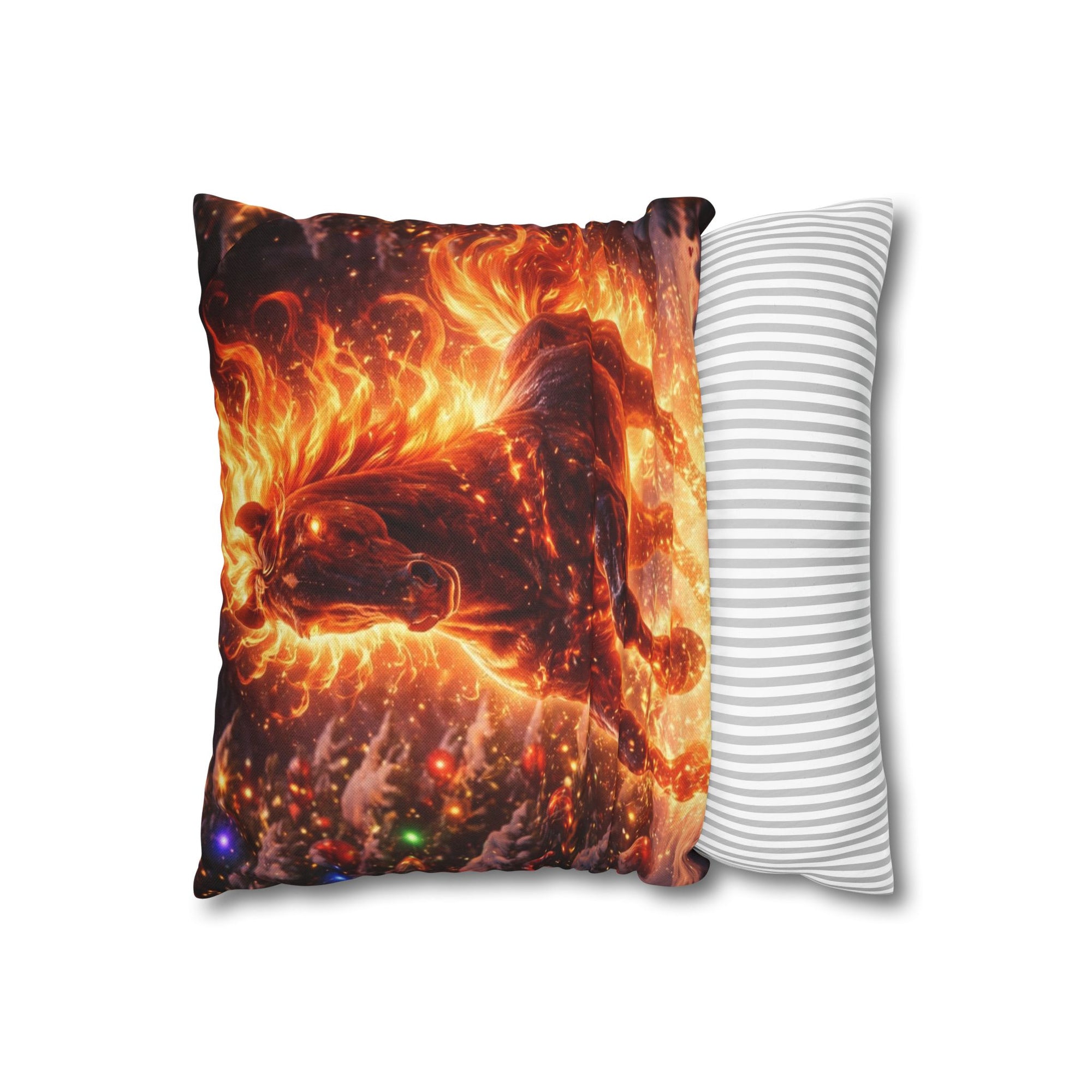 Fire Horse Throw Pillow | Christmas Decorative Cushion