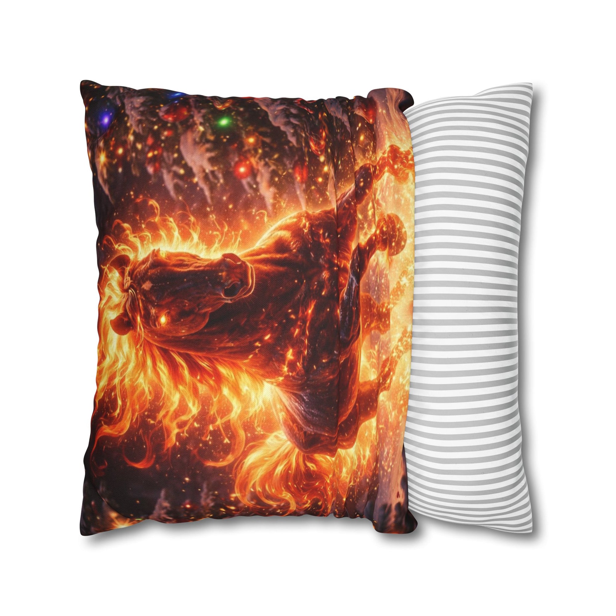 Fire Horse Throw Pillow | Christmas Decorative Cushion