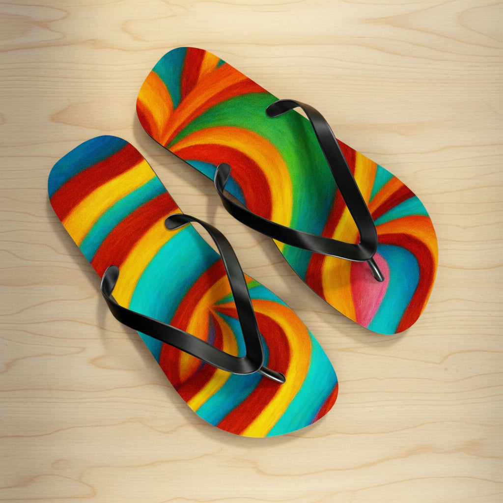 Artistic Flip Flops | Colorful Summer Sandals | Festival Aesthetic