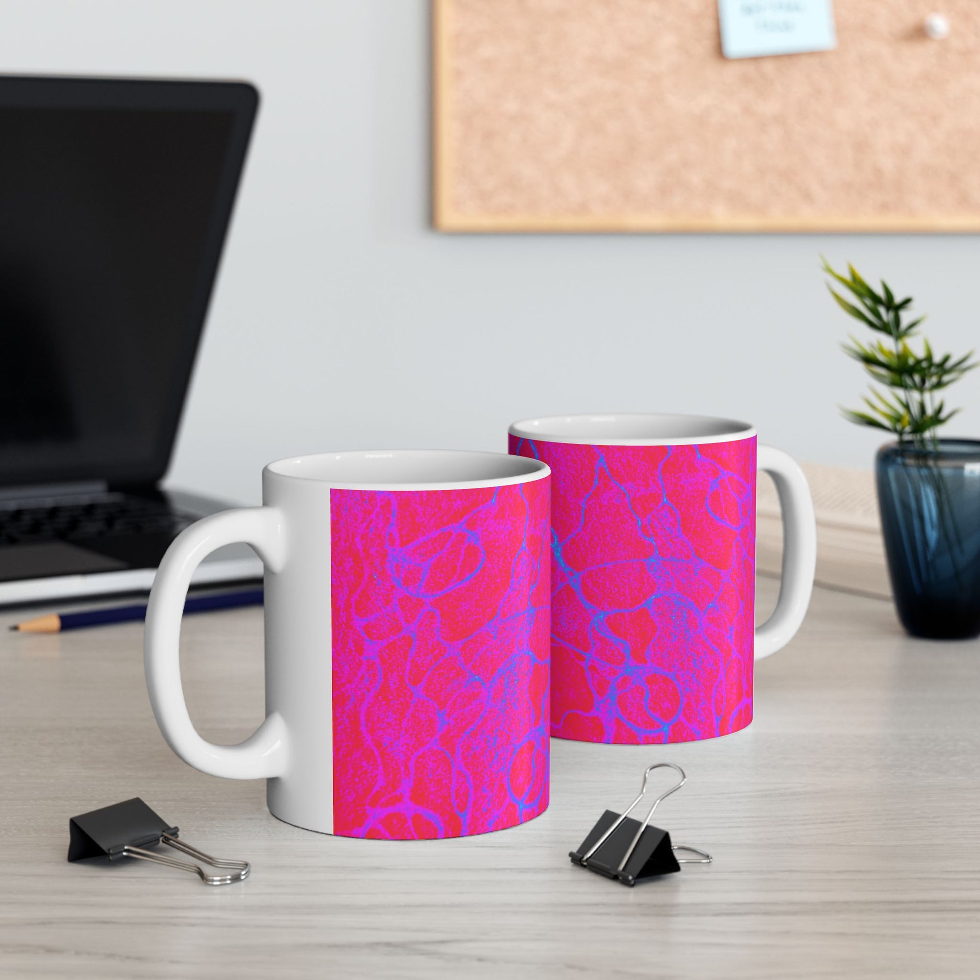 Pink Abstract Mug | Ceramic Coffee Cup | Modern Aesthetic Gift