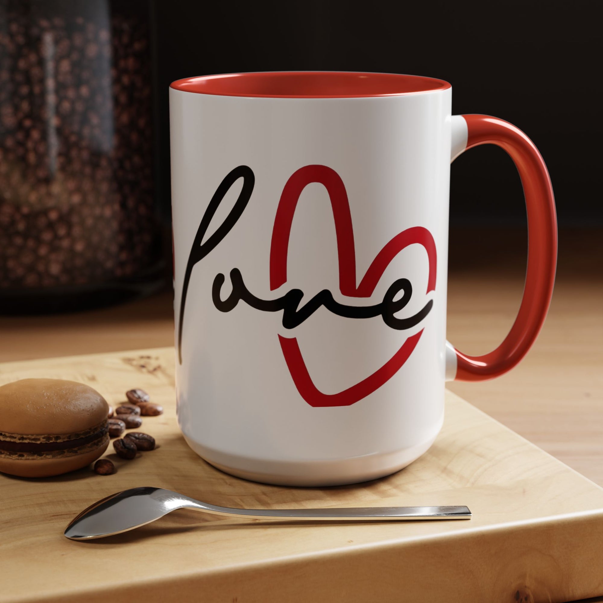 Romantic Love Mug | Heart Script Coffee Cup