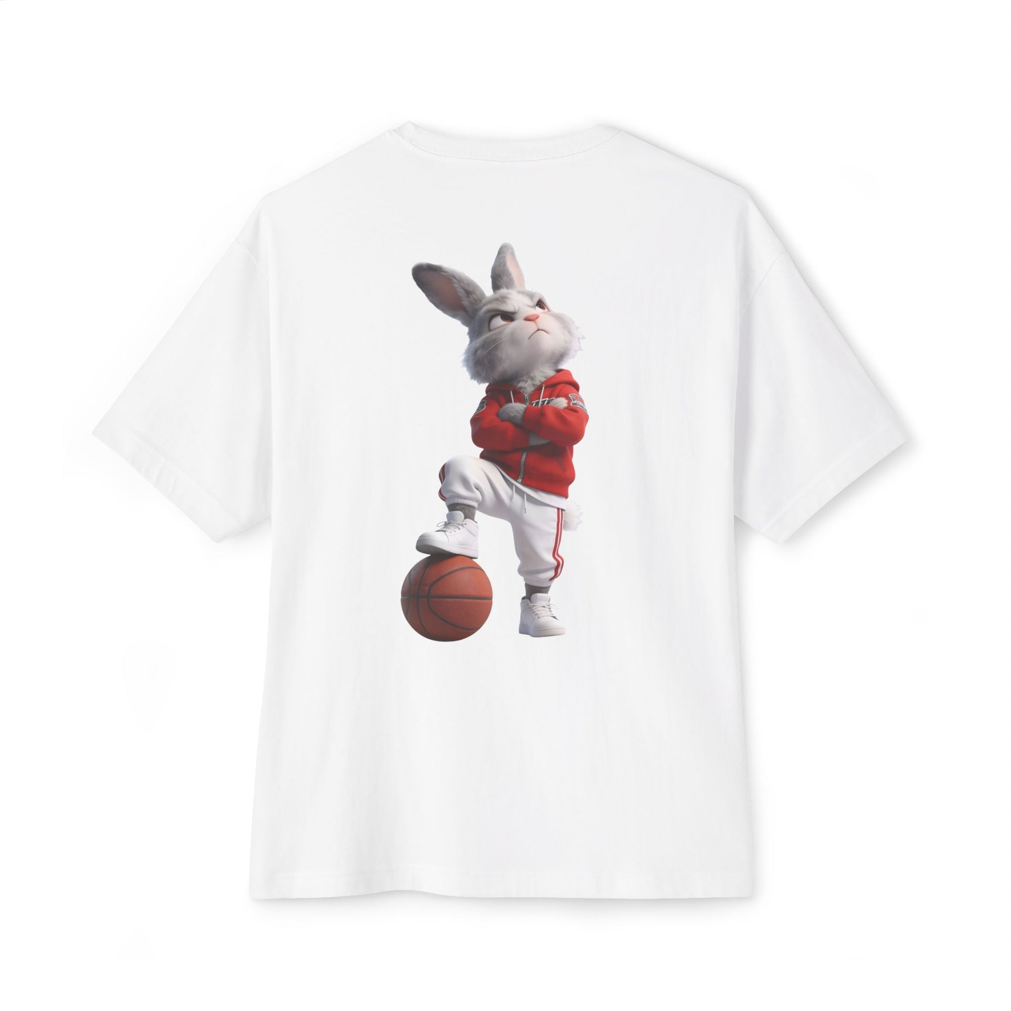 Oversized | Bunny Basketball Player Tee | Rabbit Hoop Graphic Tee
