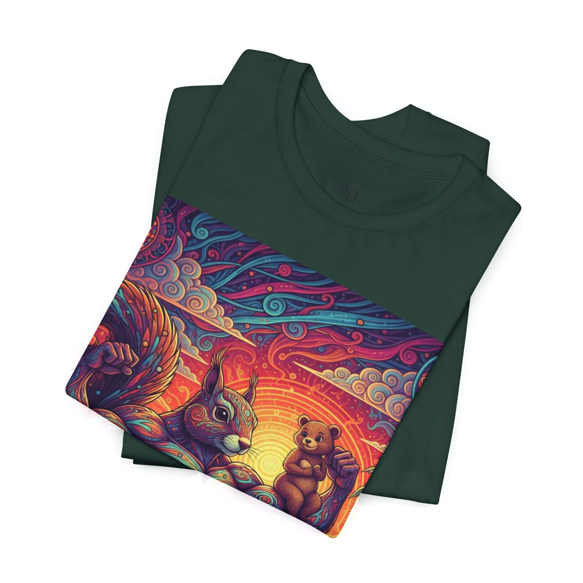 Muscular Squirrel Warrior T-Shirt | Fantasy Animal Design | Colorful Unisex Graphic Shirt