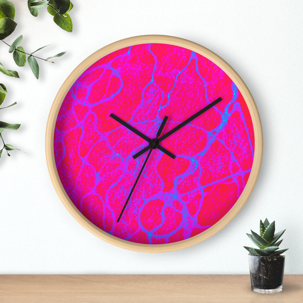 Hot Pink Fuchsia Abstract Wall Clock | Modern Pop Art Home Decor | Silent Unique Gift