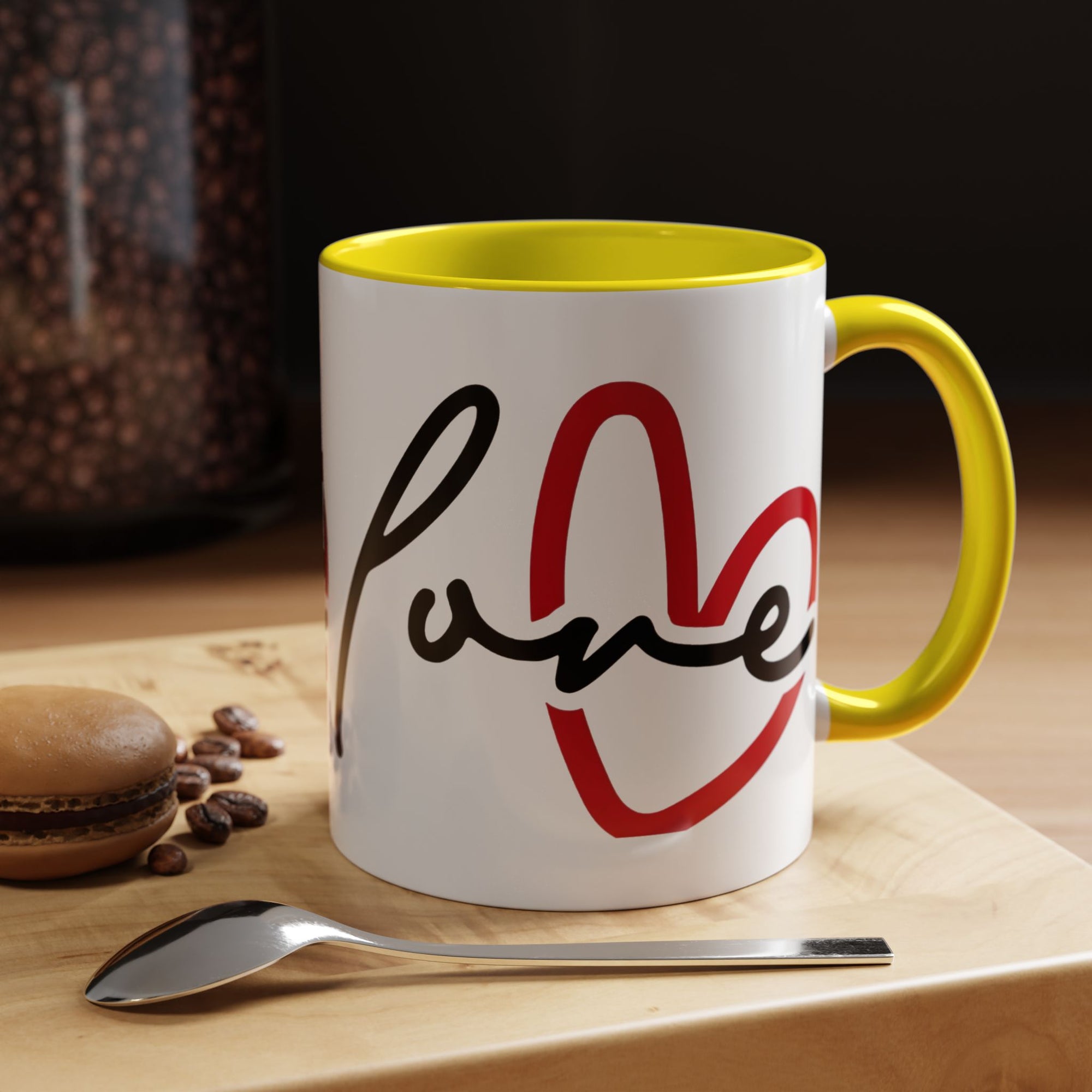 Romantic Love Mug | Heart Script Coffee Cup