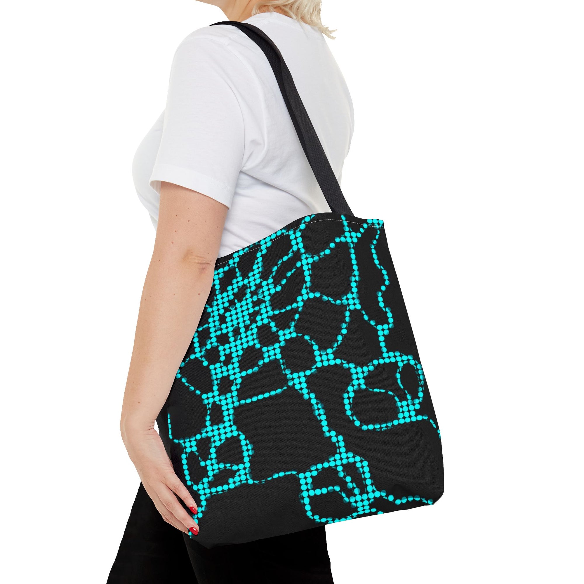 Modern Abstract Tote Bag | Blue Pattern Everyday Shopper