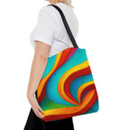Colorful Swirl Tote Bag | Abstract Rainbow Shopping Bag | Reusable