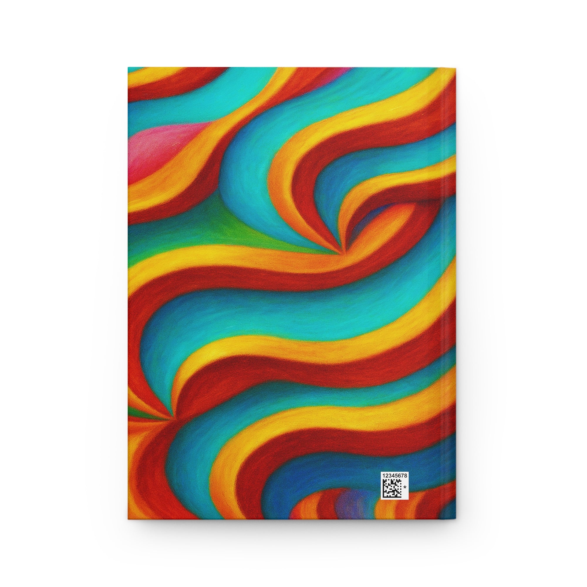 Rainbow Swirl Abstract Hardcover Journal | Colorful Wave Pattern Matte