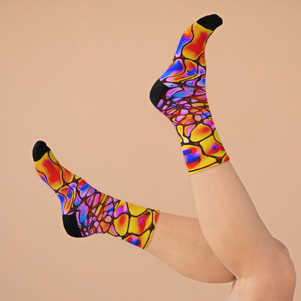 Colorful Patterned Socks | Recycled Eco-Friendly Crew Socks