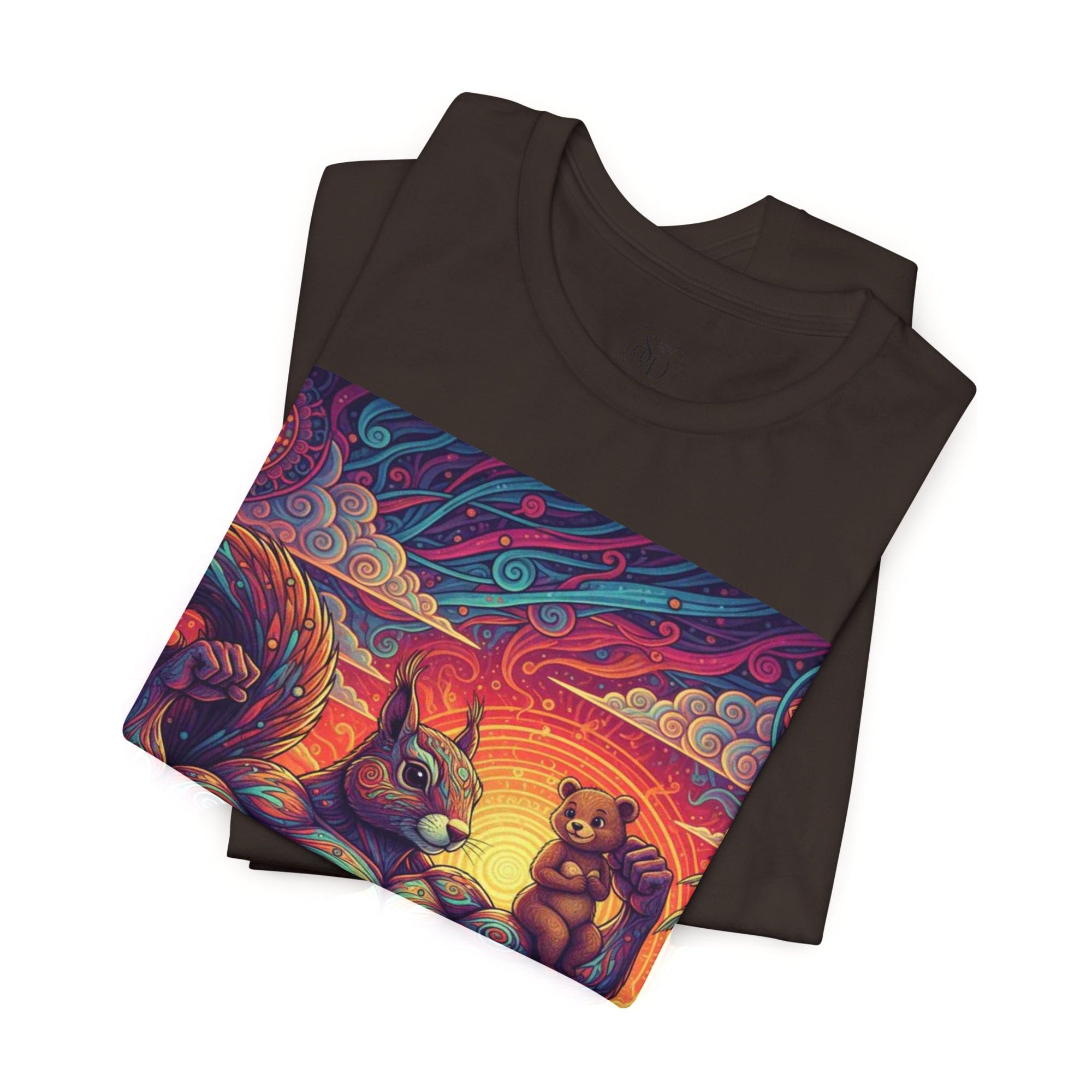 Muscular Squirrel Warrior T-Shirt | Fantasy Animal Design | Colorful Unisex Graphic Shirt