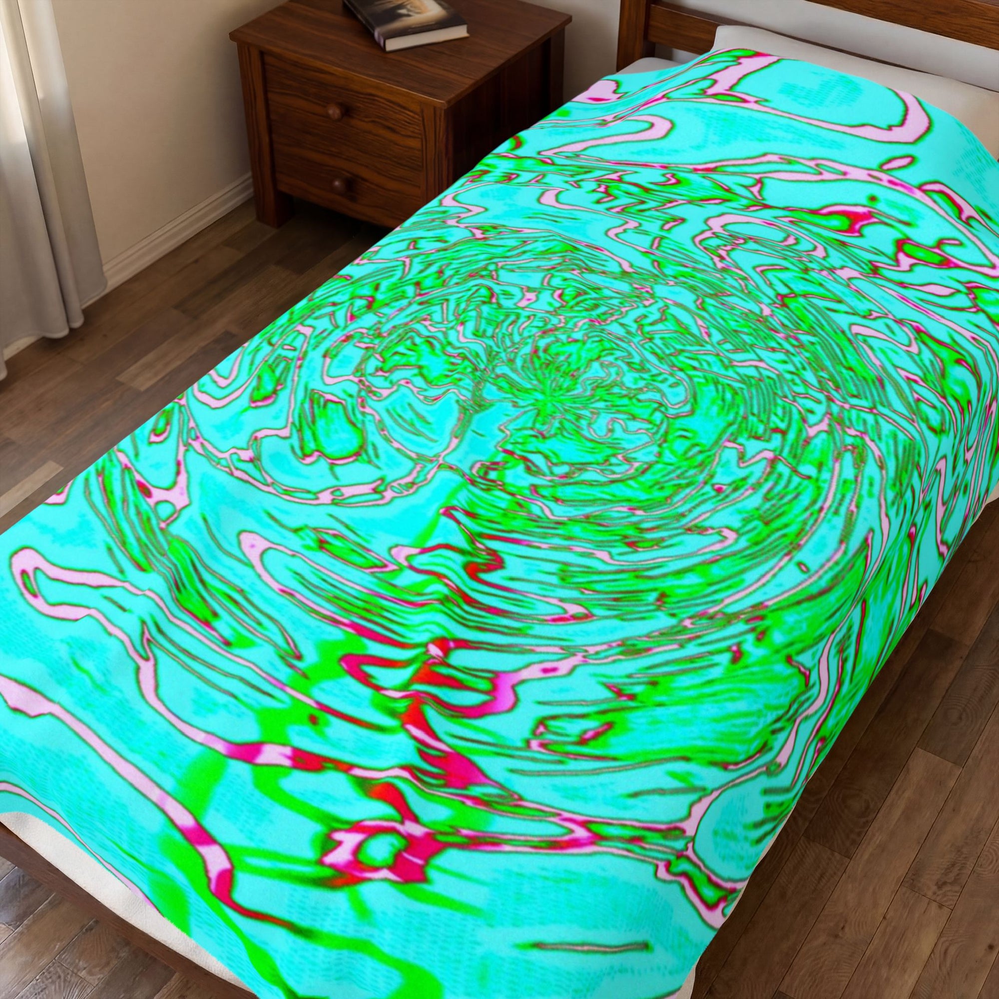 Watercolor Plush Blanket | Colorful Velveteen Throw | Cozy Home Decor
