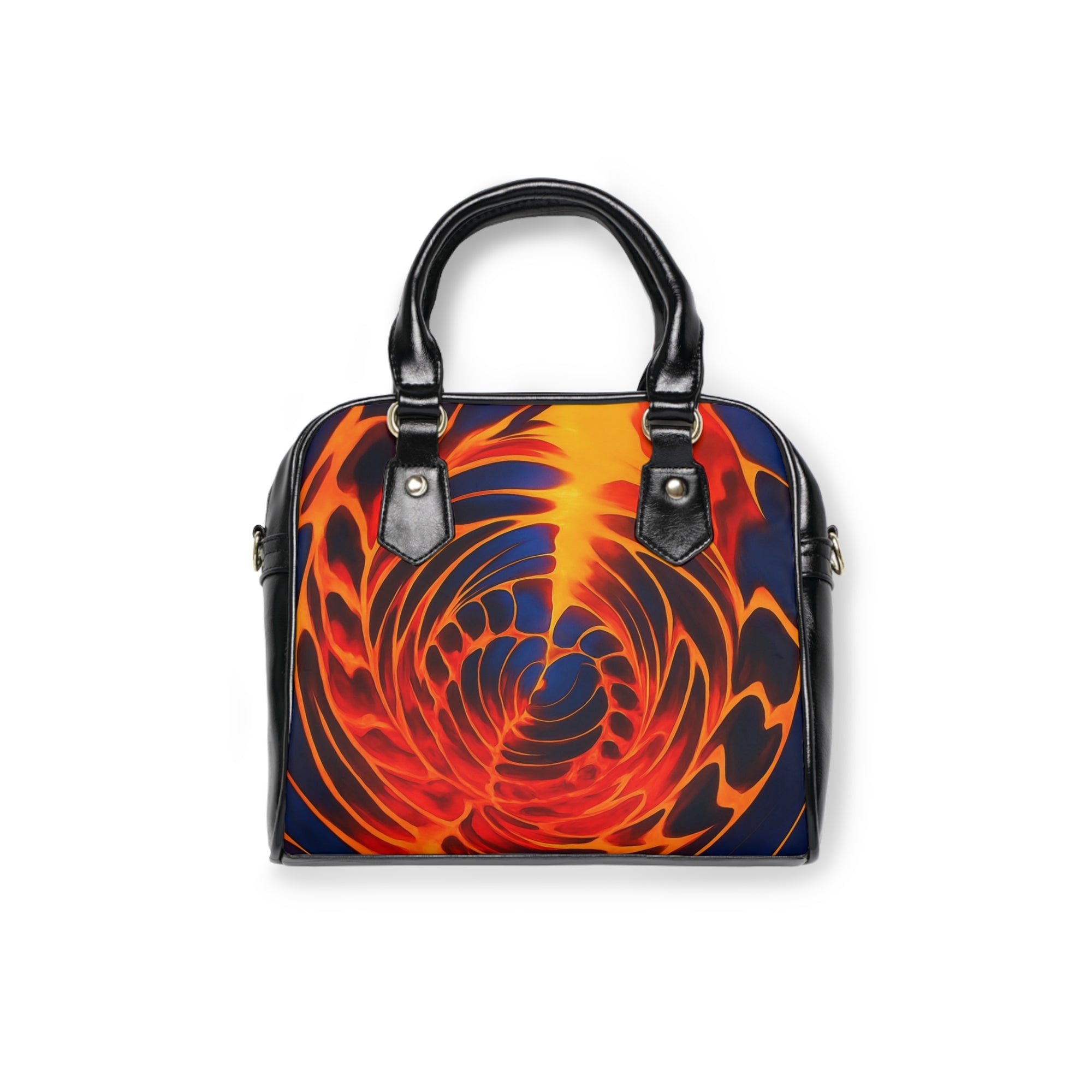 Fiery Spiral Handbag | Red Flame Abstract Statement Bag