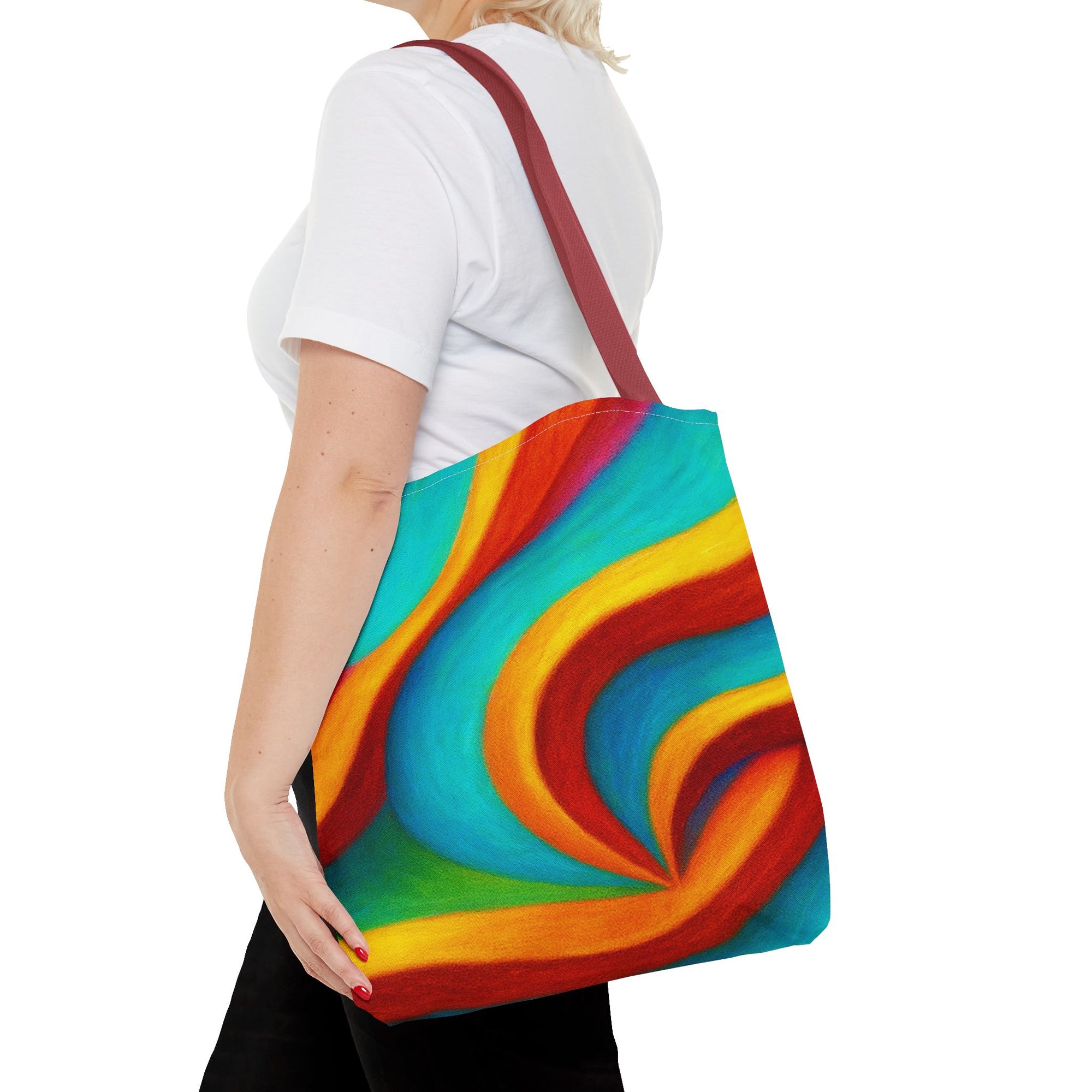 Colorful Swirl Tote Bag | Abstract Rainbow Shopping Bag | Reusable